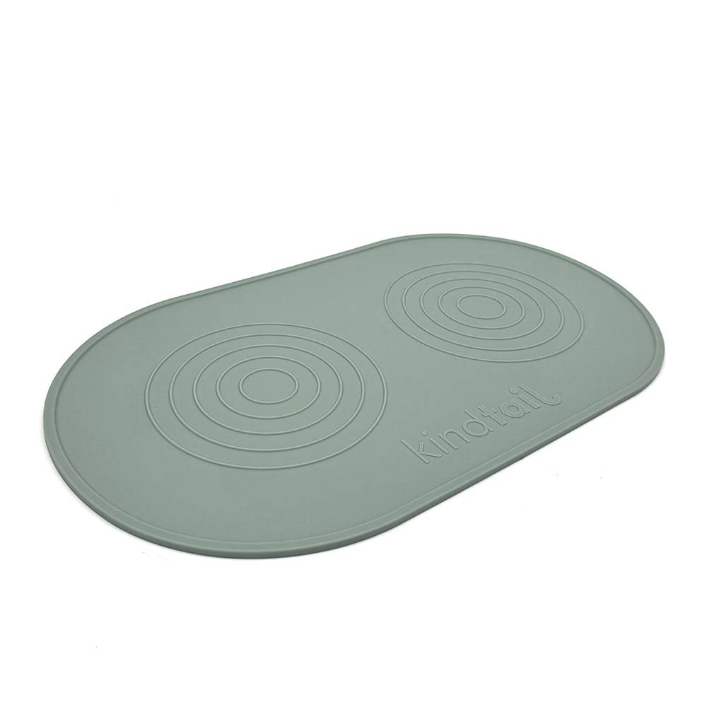 green silicone dog food mat