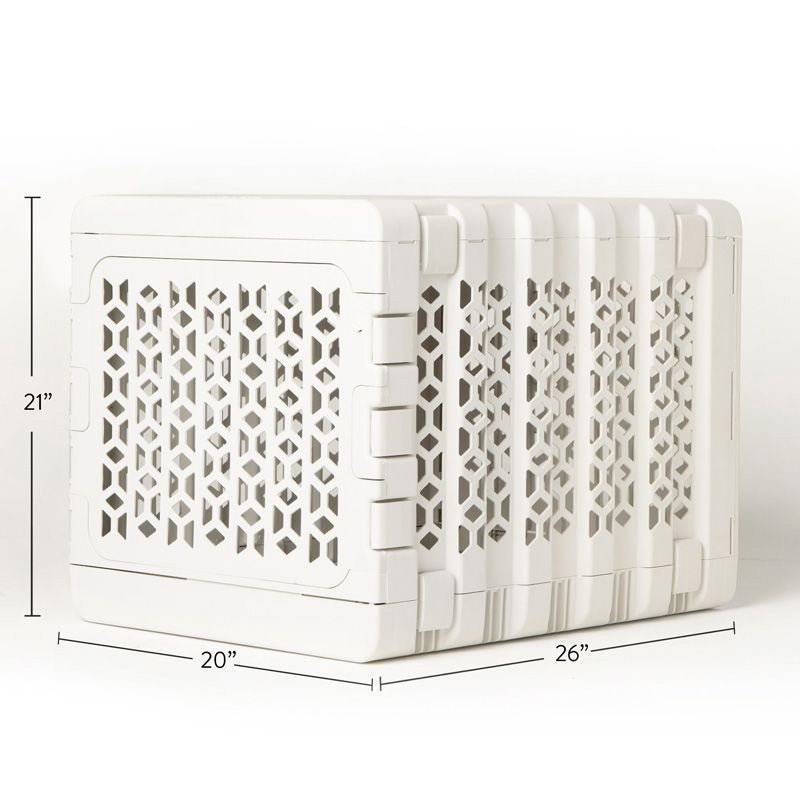 Corevias PAWD® | Modern Collapsible Plastic Dog Crate in medium white with 21" in high. 20 in wide and 25 in length